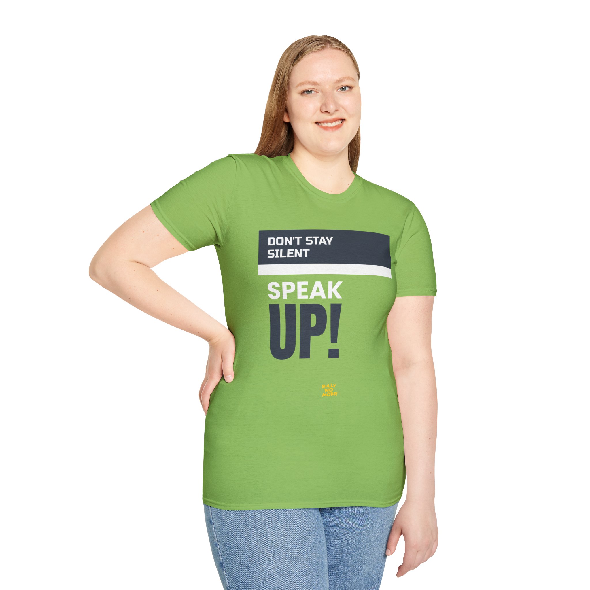 Don’t Stay Silent: Speak UP! Adult Short Sleeve T-Shirt | Bully No More